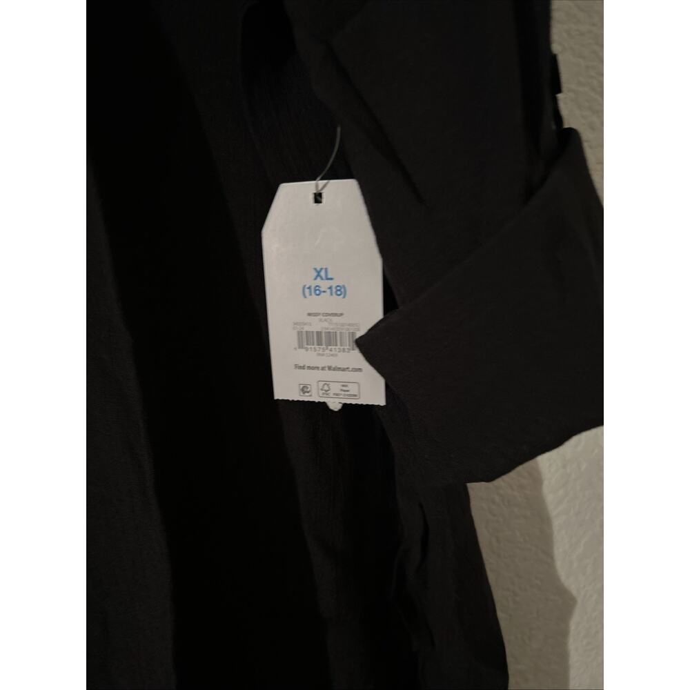 Women’s Black Messy Coverup NWT Time And Tru XL 16-18 - Picture 2 of 4